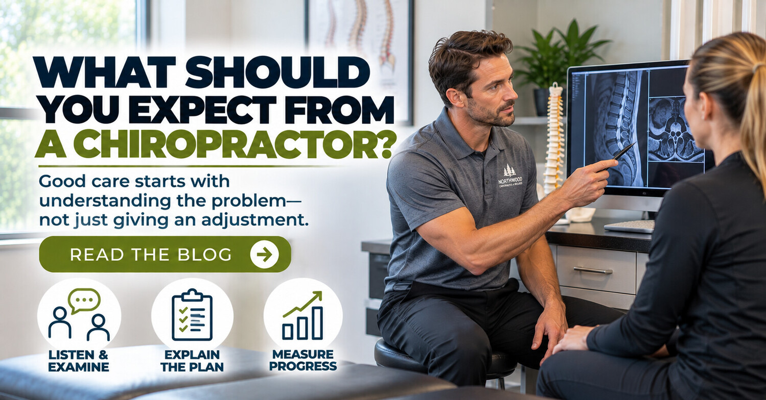 Chiropractor discussing examination findings and a treatment plan with a patient