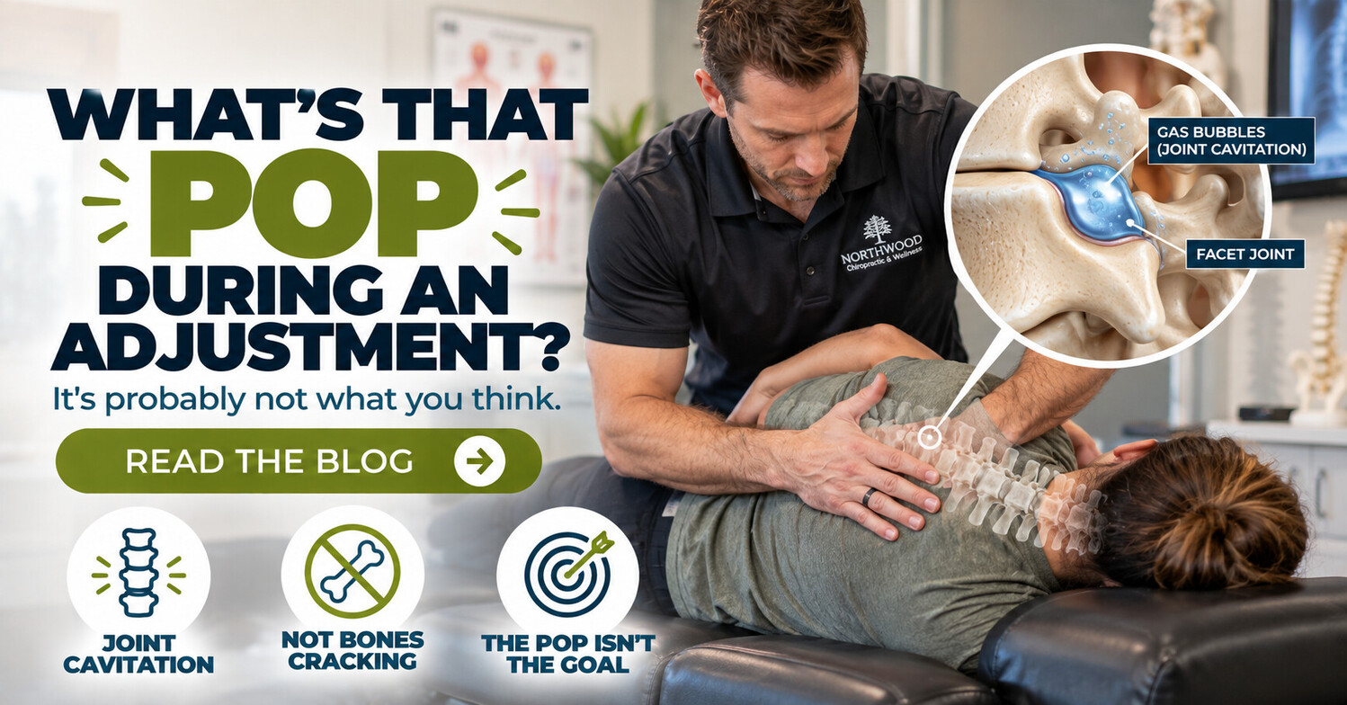 Chiropractic adjustment illustrating the joint cavitation that can cause a popping sound