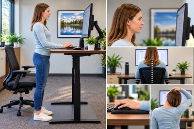 Workstation and activity changes that may help reduce neck-related headache triggers